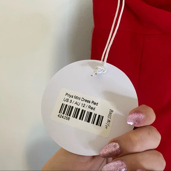Princess Polly NWT Dress PRIYA Mini Sexy Strappy One Shoulder Font Slit Red 8 - Picture 8 of 8